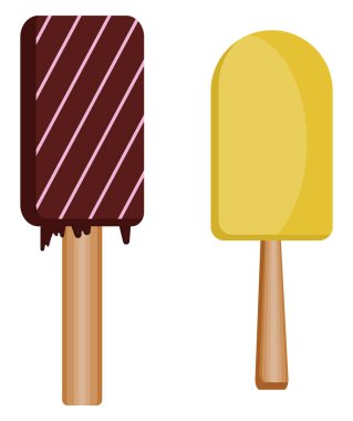 Dondurma çubukta, illüstrasyon, beyaz arka planda vektör..