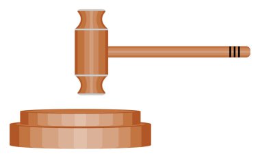 Hakim çekici, illüstrasyon, beyaz arkaplandaki vektör..