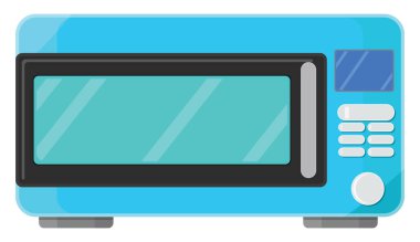 Mutfak mikrodalgası, illüstrasyon, beyaz zemin üzerindeki vektör.