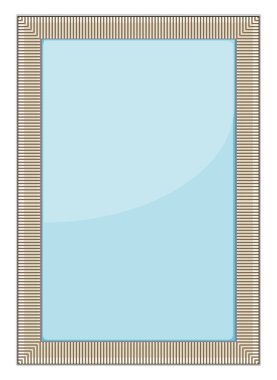 Banyo aynası, illüstrasyon, beyaz arka planda vektör..