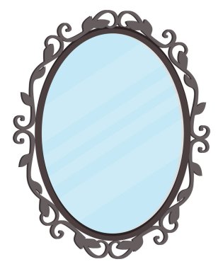 Çember ayna, illüstrasyon, beyaz arkaplan üzerindeki vektör.