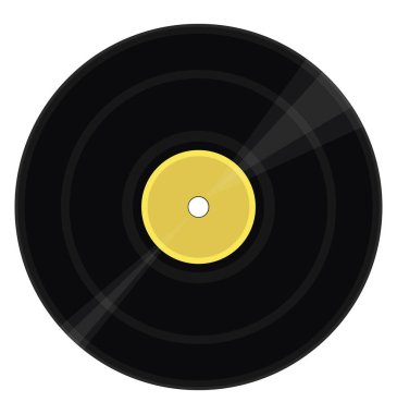 Müzik plağı, illüstrasyon, beyaz arkaplandaki vektör.