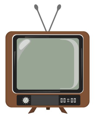 Retro TV, illüstrasyon, beyaz arkaplan üzerindeki vektör.
