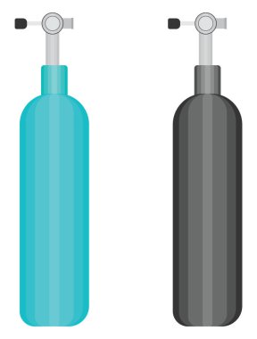 Oksijen silindiri, illüstrasyon, beyaz arkaplan üzerindeki vektör.