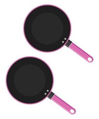 Pink pan, illustration, vector on a white background. clipart