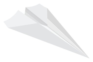 Kağıt düzlem, illüstrasyon, beyaz arkaplan üzerindeki vektör.