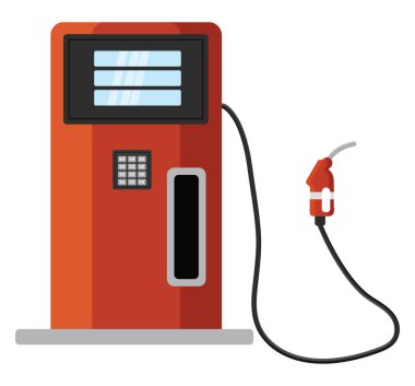 Benzin pompası, illüstrasyon, beyaz arkaplan üzerindeki vektör.