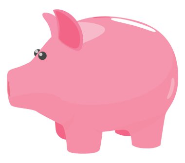 Domuz kumbarası, illüstrasyon, beyaz arkaplan üzerindeki vektör.