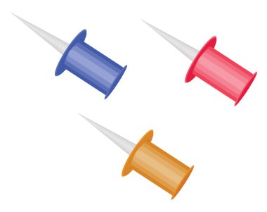 Kağıt raptiyeler, illüstrasyon, beyaz arkaplan üzerindeki vektör.