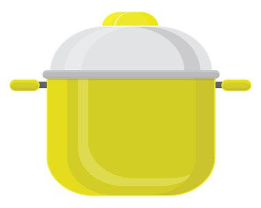 Sarı mutfak kabı, illüstrasyon, beyaz arka planda vektör..