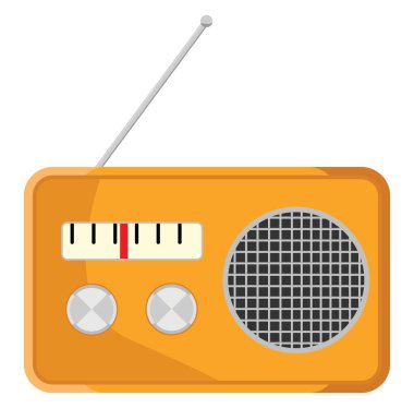 Klasik radyo, illüstrasyon, beyaz arkaplan üzerindeki vektör.
