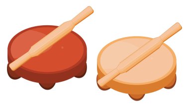 Beyaz zemin üzerinde paten, illüstrasyon, vektör.