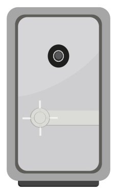 Parayla, resimle, beyaz arkaplandaki vektörle güvende..