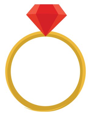 Altın yüzük, illüstrasyon, beyaz arkaplandaki vektör.