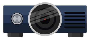 Beyaz arkaplanda video projektörü, illüstrasyon, vektör.