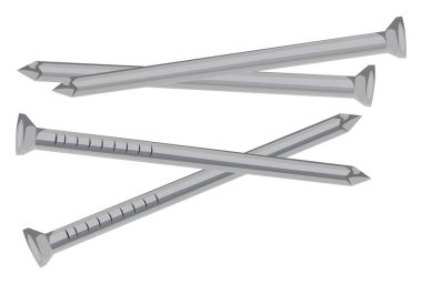 Gri tırnaklar, illüstrasyon, beyaz arkaplandaki vektör.