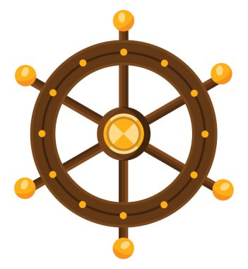 Gemi çarkı, illüstrasyon, beyaz arkaplan üzerindeki vektör.