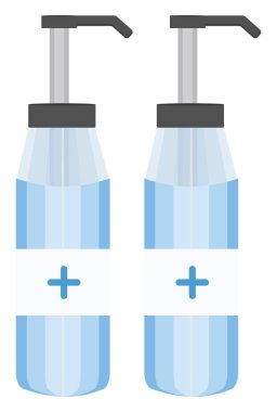 Dezenfektan şişesi, illüstrasyon, beyaz arka planda vektör..