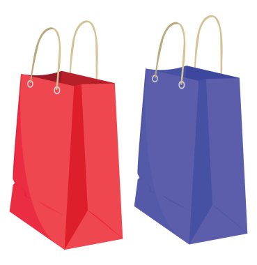 Alışveriş torbası, illüstrasyon, beyaz arkaplandaki vektör.