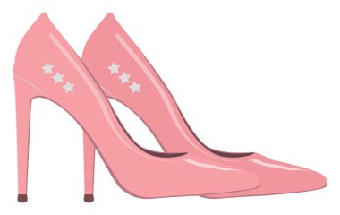 Pembe topuklu ayakkabı, illüstrasyon, beyaz arka planda vektör..