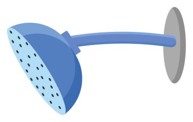 Mavi duş başlığı, illüstrasyon, beyaz arkaplandaki vektör.