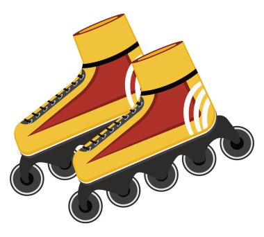 Beyaz zemin üzerinde paten, illüstrasyon, vektör.