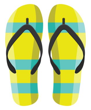 Yaz terlikleri, illüstrasyon, beyaz arka planda vektör..