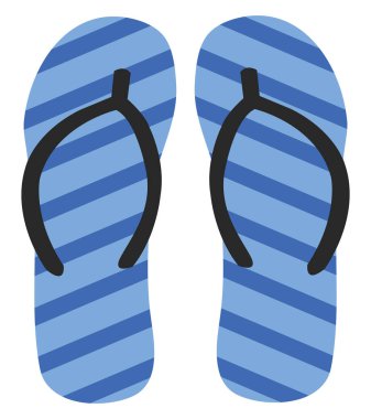 Mavi terlikler, illüstrasyon, beyaz arkaplanda vektör..