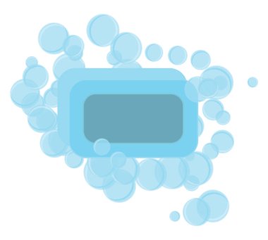 Mavi sabun, illüstrasyon, beyaz arkaplanda vektör.