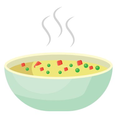 Sıcak çorba, illüstrasyon, beyaz arka planda vektör..