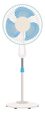 Stand fan, illüstrasyon, beyaz arkaplan üzerindeki vektör.