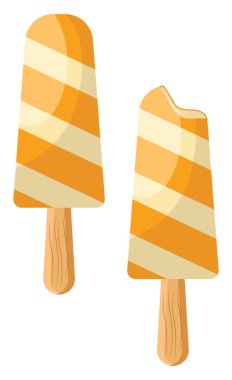 Meyveli dondurma, illüstrasyon, beyaz arka planda vektör..