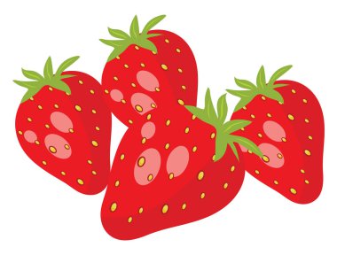 Lezzetli çilek, illüstrasyon, beyaz arka planda vektör..