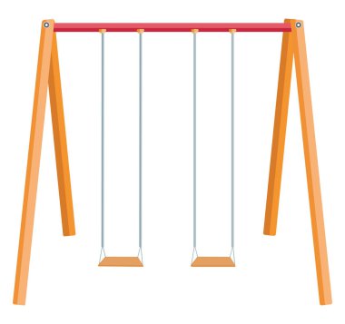 Swing oyunu, illüstrasyon, beyaz arkaplan üzerindeki vektör.