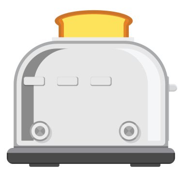 Ekmekli tost makinesi, illüstrasyon, beyaz arkaplanda vektör.