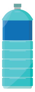 Plastik su şişesi, illüstrasyon, beyaz arka plandaki vektör..