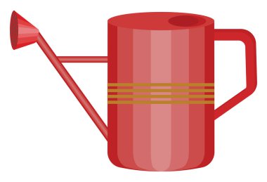 Kırmızı sulama kutusu, illüstrasyon, beyaz arkaplan üzerindeki vektör.