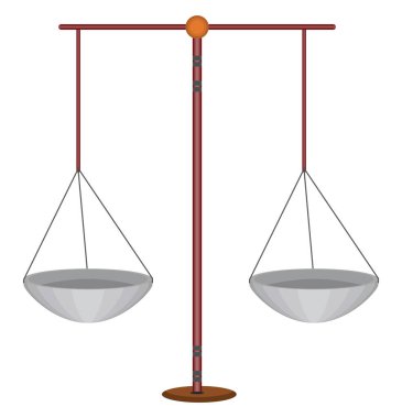 Eski ağırlık ölçeği, illüstrasyon, beyaz arkaplan üzerindeki vektör.