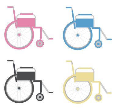 Tekerlekli sandalye, illüstrasyon, beyaz arkaplandaki vektör.