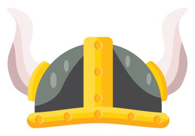 Viking miğferi, illüstrasyon, beyaz arkaplanda vektör.