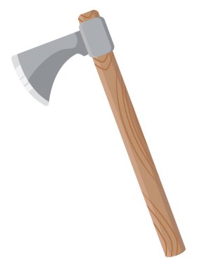 Eski kahverengi balta, illüstrasyon, beyaz arka planda vektör.