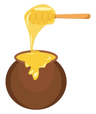 Bal küpü, illüstrasyon, beyaz arkaplanda vektör.