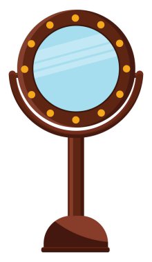 Küçük el aynası, illüstrasyon, beyaz arkaplandaki vektör.