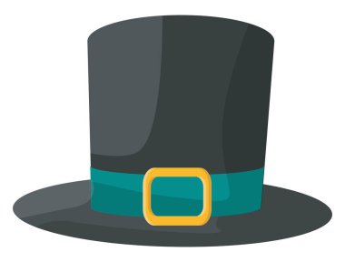 Siyah silindir şapka, illüstrasyon, beyaz arkaplan üzerinde vektör.