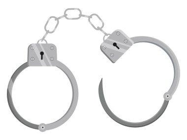 Polis kelepçeleri, illüstrasyon, beyaz arka planda vektör..