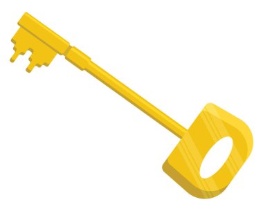 Altın anahtar, illüstrasyon, beyaz arkaplan üzerindeki vektör.