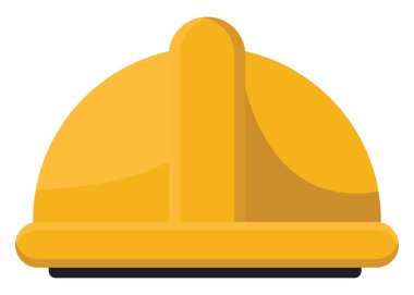 Sarı işçi kaskı, illüstrasyon, beyaz arka planda vektör..