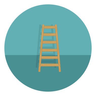 Tahta merdiven, illüstrasyon, beyaz arka planda vektör..