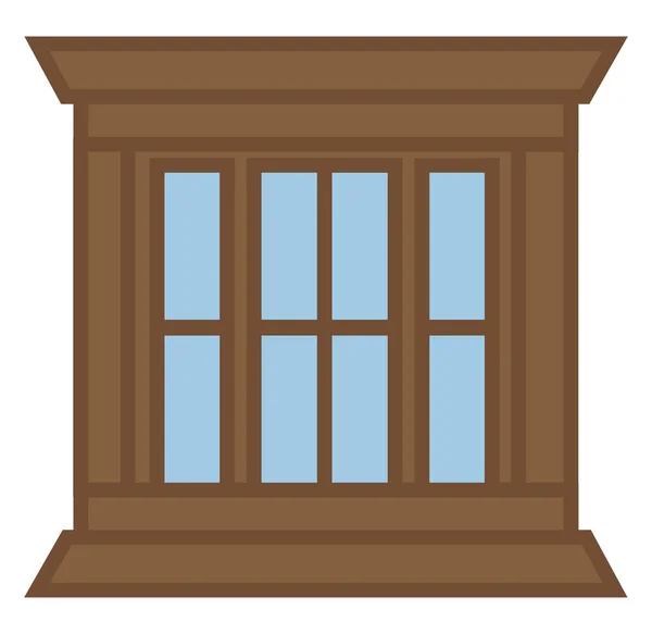 Коричневая Рамка Домашнего Окна Иллюстрация Вектор Белом Фоне — стоковый вектор