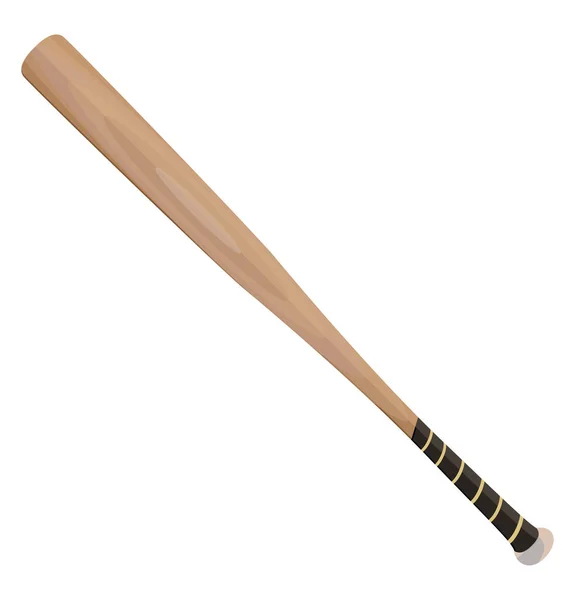 Baseball Bat Illustration Vektor Vit Bakgrund — Stock vektor